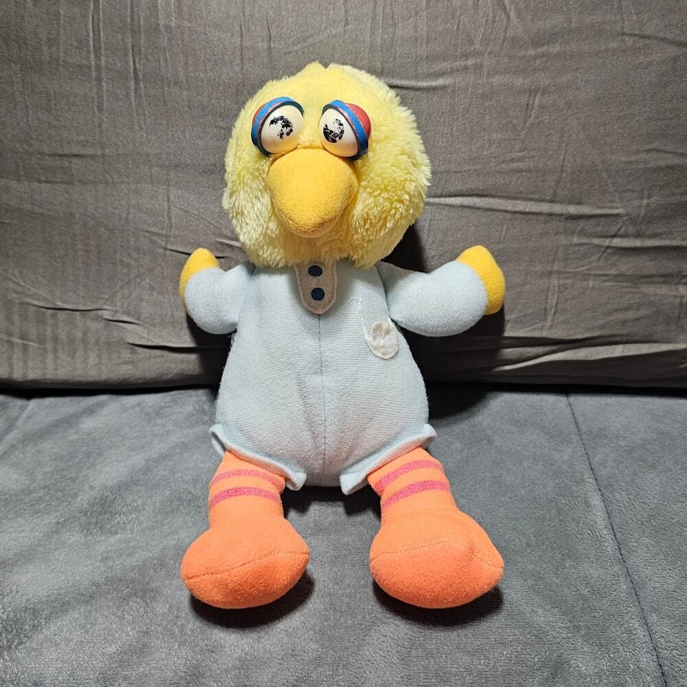 Tommee Tippee Playskool PJ Sesame Street Big Bird Baby Blue Yellow Plush 1985